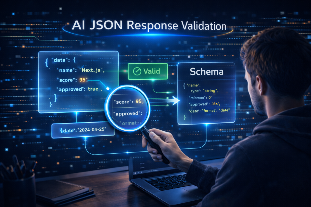 OpenAI API疎通確認のリクエストフローを示す図。Next.jsサーバーからOpenAI APIへ通信する流れ