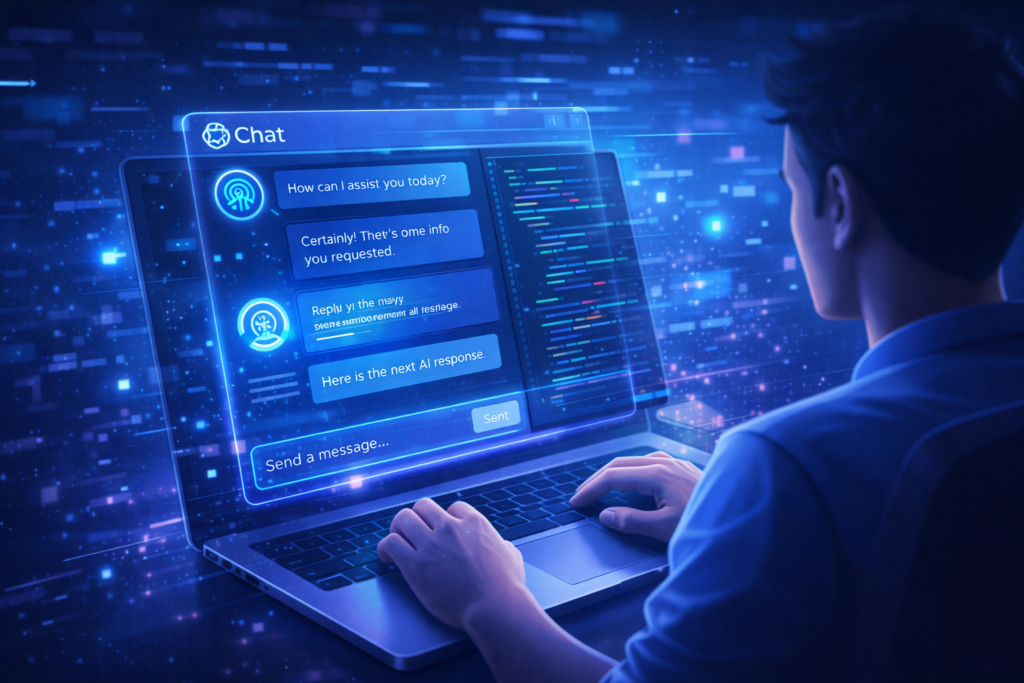 ChatGPT APIを使ったAIアプリ開発のコンセプトイメージ